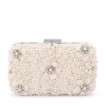 Olga Berg Beth Encrusted Clutch - Ivory