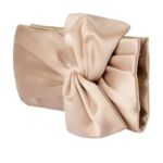 Olga Berg Chloe Tie Front Clutch - Natural