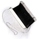 Olga Berg Estelle Feather Clutch - White - Image 3