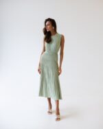 Estel Knitted Midi Dress - Olive