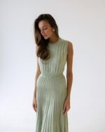 Estel Knitted Midi Dress - Olive - Image 2