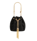 Olga Berg Miranda Drawstring Top Handle Bag - Black