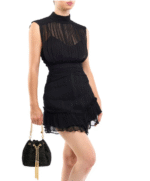Olga Berg Miranda Drawstring Top Handle Bag - Black - Image 3