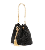 Olga Berg Miranda Drawstring Top Handle Bag - Black - Image 4