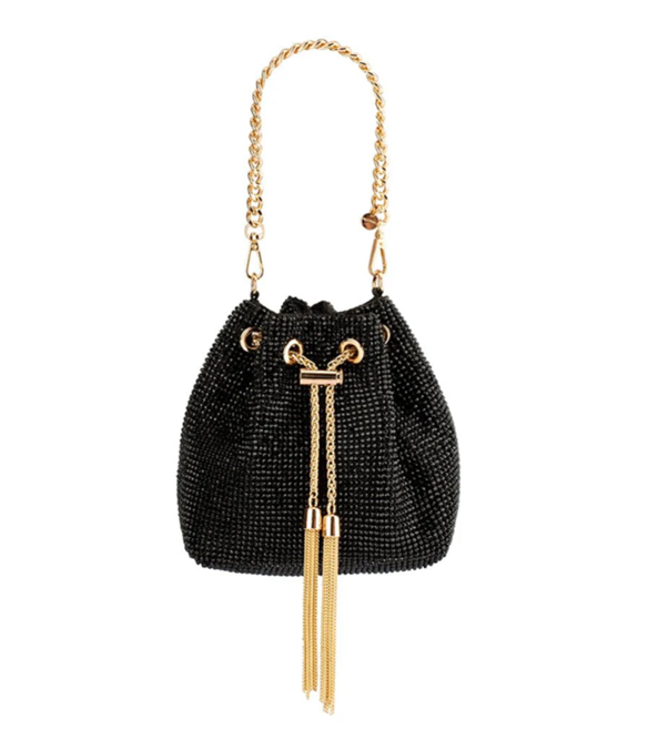 Miranda Black Olga Berg Miranda Drawstring Top Handle Bag - Black - Image 1