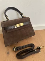 Mini Lady Rosalind Bag - Chocolate Suede - Image 4
