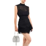 Olga Berg Miranda Drawstring Top Handle Bag - Silver - Image 2