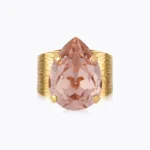 Caroline Svedbom Classic Drop Ring Gold Vintage Rose close up