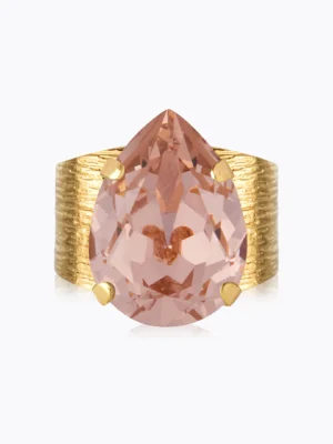 Caroline Svedbom Classic Drop Ring Gold Vintage Rose close up