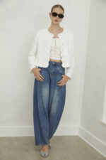 Jovonna London Tessara Jacket white full length front view