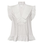 Off White GOSSIA AnnGO pleated ruffle top with feminine A-line silhouette