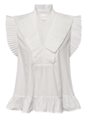 Off White GOSSIA AnnGO pleated ruffle top with feminine A-line silhouette